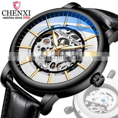 CHENXI 8823  New Sport Watch For Men Leather Wrist Watch Man Clock Fashion Chronograph Wristwatch  Mens Style Watches