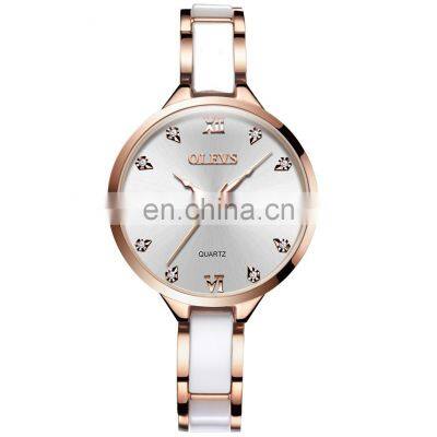 Olevs 5872 OEM small Wrist Quartz Watch for Women Diamond Analog Brand Design Watch Custom Logo