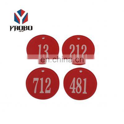 Fashion High Quality Metal Number Plastic Round Key Tag