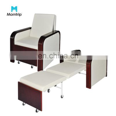 Luxury Office Chair Foam Sofa Sleeping Bed Patient Leather Recliner Attendant Bed Medical Accompany Sofa Chair Bed