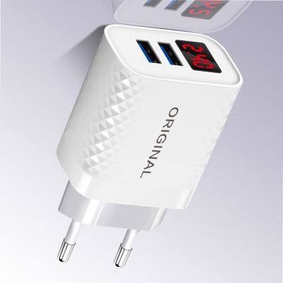 2022 new product QC 3.0 EU/US Plug Quick Charger 2USB Charger for Mobile Phone travel USB Ports