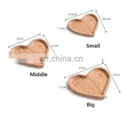Hotel Eco-friendly Heart Shaped Bamboo Bread Serving Board Tray photo-4