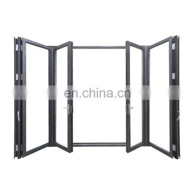 Patio Soundproof Bifold Doors Tempered Glass Aluminum Folding Doors