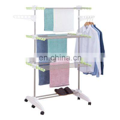 Indoor clothesline long hanging clothes shelves garment rack