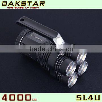 DAKSTAR New Arrival SL4U XML2 U2 4000LM 18650 Aluminum Most Powerful LED Flashlight With CREE