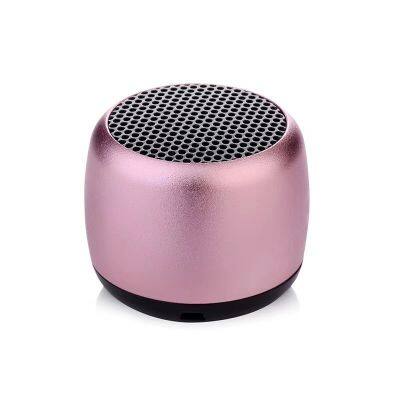 Small Portable Long Battery Life Metal Wireless 5.0 Music Box super Bass Mini Bluetooth Speaker with Lanyard