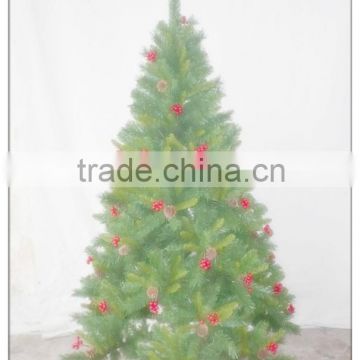 Hot Sale !Red Berries Decoratived PVC Mixed PE TREE For USA Holiday/Christmas decoration