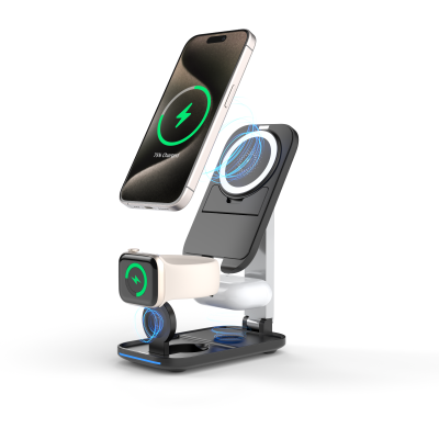 Wireless Charging Stand 15w Wireless Charger Fast Wireless Phone Stand Charging Station Dock Magnetic Phone Charger Station