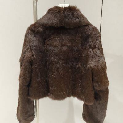 Coffee Colored Fully Authentic Imported Rabbit Fur Fur Women photo-2