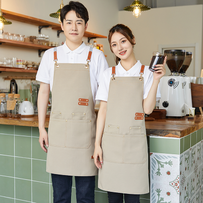 Custom Logo Printed Polyester Apron Commercial Grade Waterproof Overalls for Milk Tea Coffee Shops for Waiters Restaurant Staff photo-2