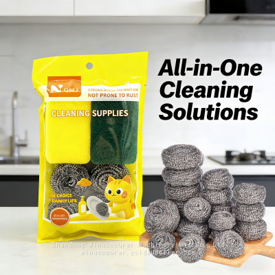 Boule métallique de nettoyage de cuisine de super qualité, éponge en acier AISI 410 430