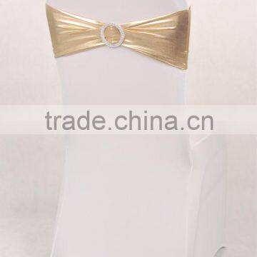 Metallic Gold Lycra Bands, Spandex Chair Bands With Buckle