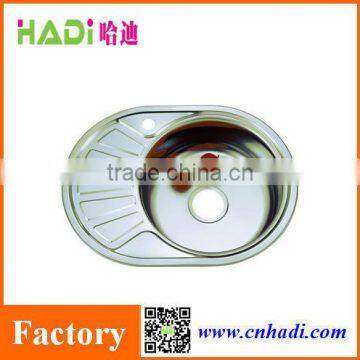 kitchen design single bowl with drain board stainless steel kitchen sink HD6044