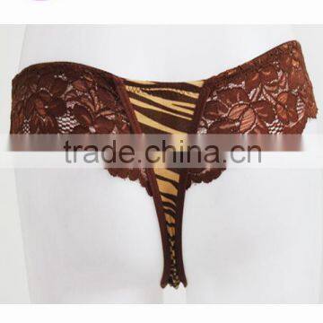 Brown Sexy Lace Ladies G-string Underwear photo-4