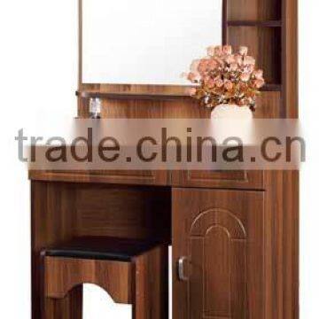 dressing table coffee color with elliptic mirror