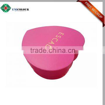 custom pink empty heart shaped chocolate box packaging