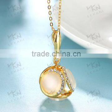 polyhedral ball shape necklace yellow gold chain yellow zircon