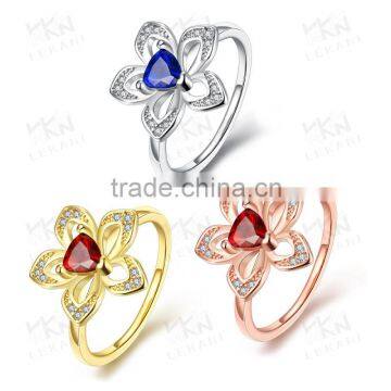 LKN18KRGPR734 18K Real Gold Plated Ruby Diamond Ring photo-5