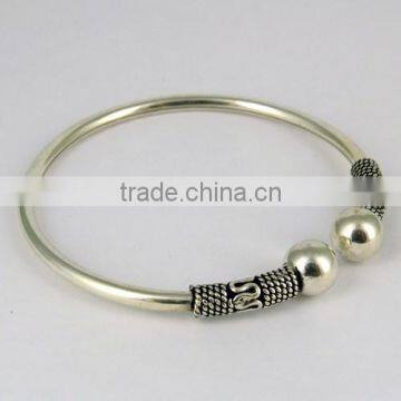 Engraving Work Plain Silver 925 Sterling Silver Bangle