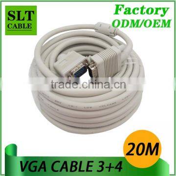 SLT 20M VGA Male to VGA Male Cable 15pin for computer monitor projector laptop hdtv LCD etc multimedia