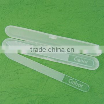 whlosesale Glass nail file customized logo Plastic Box w Glass Material Nail File