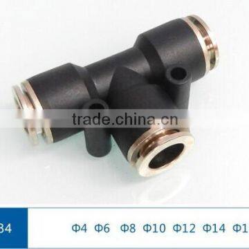 Plastic and brass pneumatic Tee fittings/push in fittings