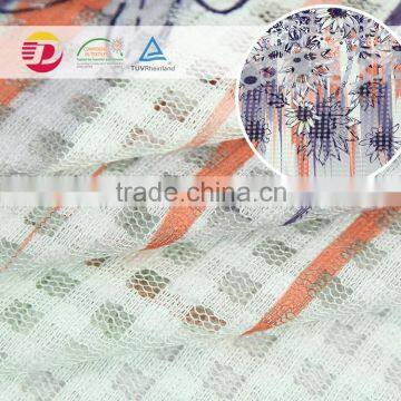 High quality flower polyester calico print fabric lace