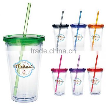 Double layer plastic tumbler