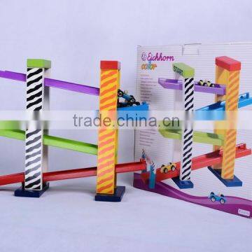Promotional Discounts Toys Car OEM Colorful Ramp Racer Educational Wooden Sliding Car for Kids EZ5133 photo-2