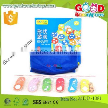 new product plywood material dice game size 22.5*22.5*5.5 cm OEM kids educational dice wooden game MDD-1081