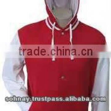 Hooded Varsity Letterman Baseball Jacket