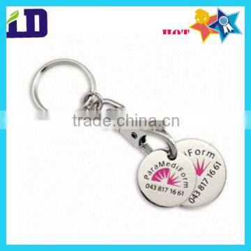 Metal Double token trolley coin keyring