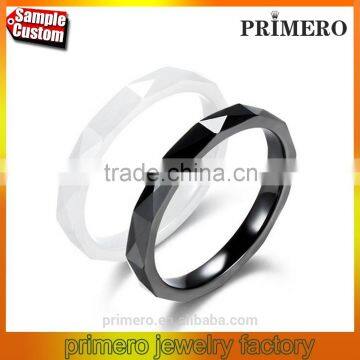 Women's Health Romantic Clear Black And White Ceramic Luxury Ring