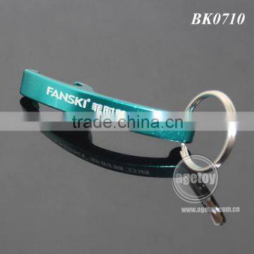 Blue Color Aluminum Anodizing Promotion Custom Camping Tools Bent Metal Aluminium Keychain Bottle Opener photo-3