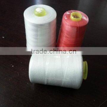 sell yarn: 100% Polyester sewing thread raw white on paper cone , optical white plastic dye tube