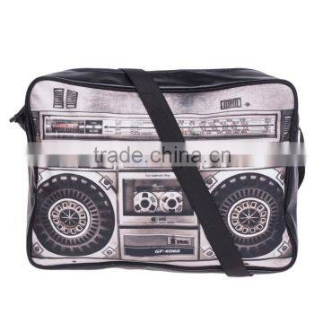 2016 Hot Fashion 3D BOOM BOX Printing One Side Leather Courier Bags Shoulder Bag Message Bags photo-3