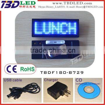 B729 blue led name card badge,led mini led display,mini led message sign