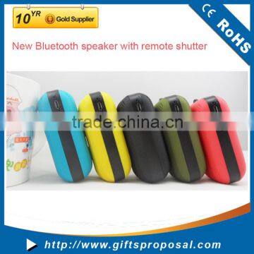 Stereo bluetooth wireless speaker with remote selfie and TF card FM Radio