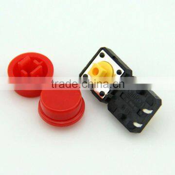 F0361 12*12*12mm Round plastic mini tact switch /tactile switch/ mini touch button switch round cap red