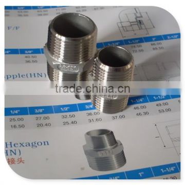 Double Male Nipple Hexagonal with different size for your refrence 316 Material