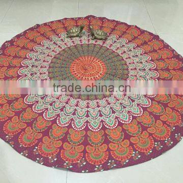 Indian Round Mandala Beach Throw Roundie Yoga Mat Mandala Table Cover