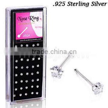 Silver CZ Nose Percing Ring photo-3