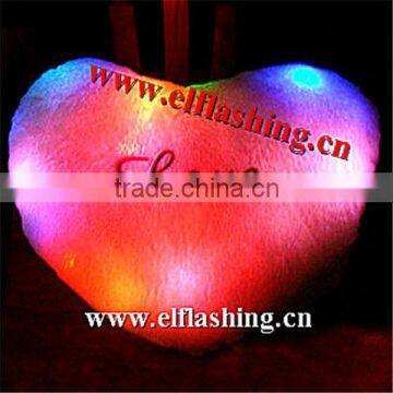 red heart lighting up led pillow