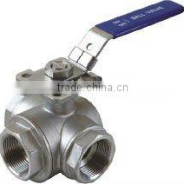 three-way ball valve with direct mounting pad