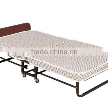 Hot Sale Metal Single Bed Trundle Folding Bed with Wooden Slats