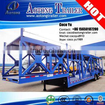 3 axles 2 floors six units type car carrier semitrailer hydraulic car transpotation truck trailer for sale