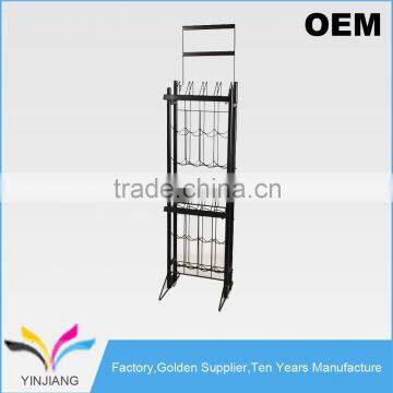 Supermarket Supply Metal Flooring 40 Bottle Wine Tower Stack for Wine Glass Holder photo-3