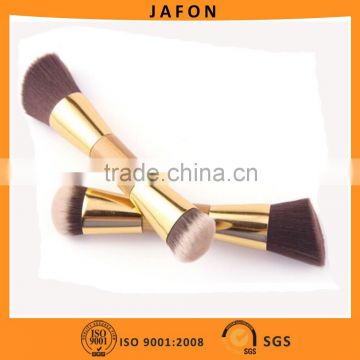 Bamboo handle double side brush angled foundation smudge with gold ferrule