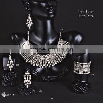 Ring Earring Bracelet Necklace Authentic Turkish Ottoman Ethnic Antique Jewelery Set photo-3