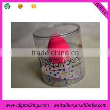 custom transparent printed makeup sponge packaging tube
